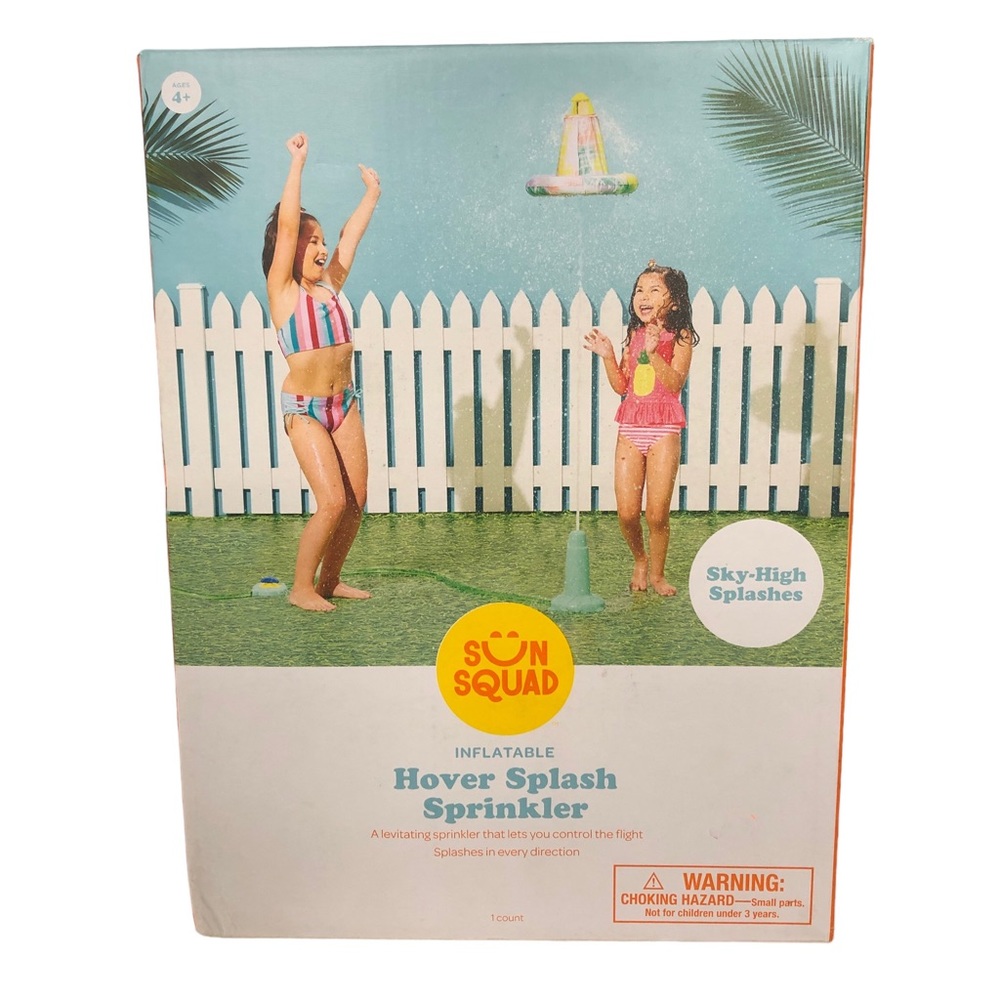 Sun Squad Kids Inflatable Hover Splash Sprinkler Sky-High Splashes WaterPlay NIB